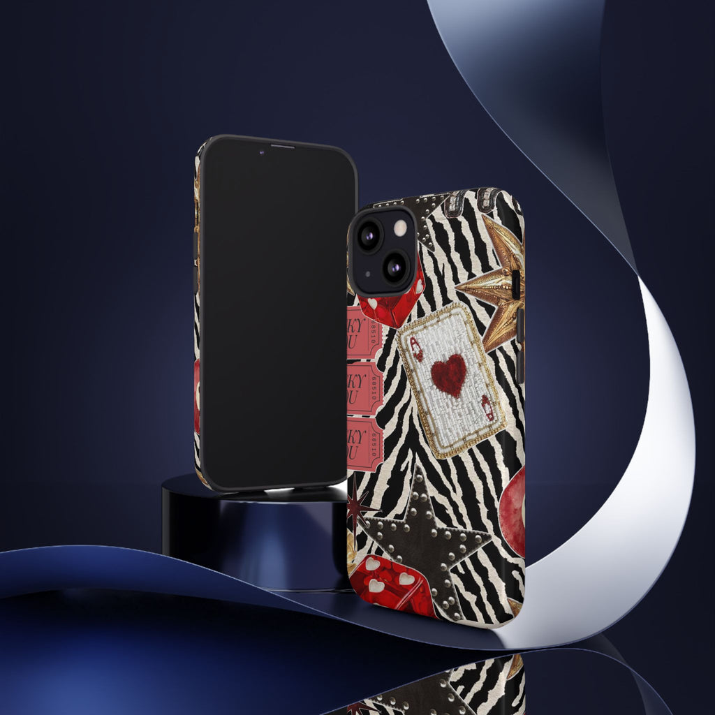 Retro Vegas Zebra Print- Durable Phone Case