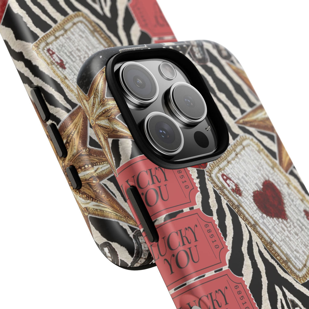 Retro Vegas Zebra Print- Durable Phone Case