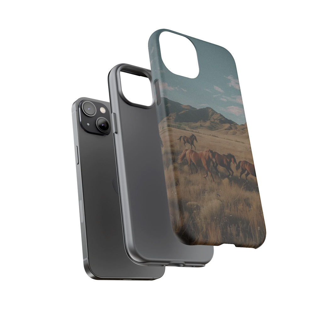 Wild Mustang – Durable Protective iPhone Case with Scenic Desert Horse Design