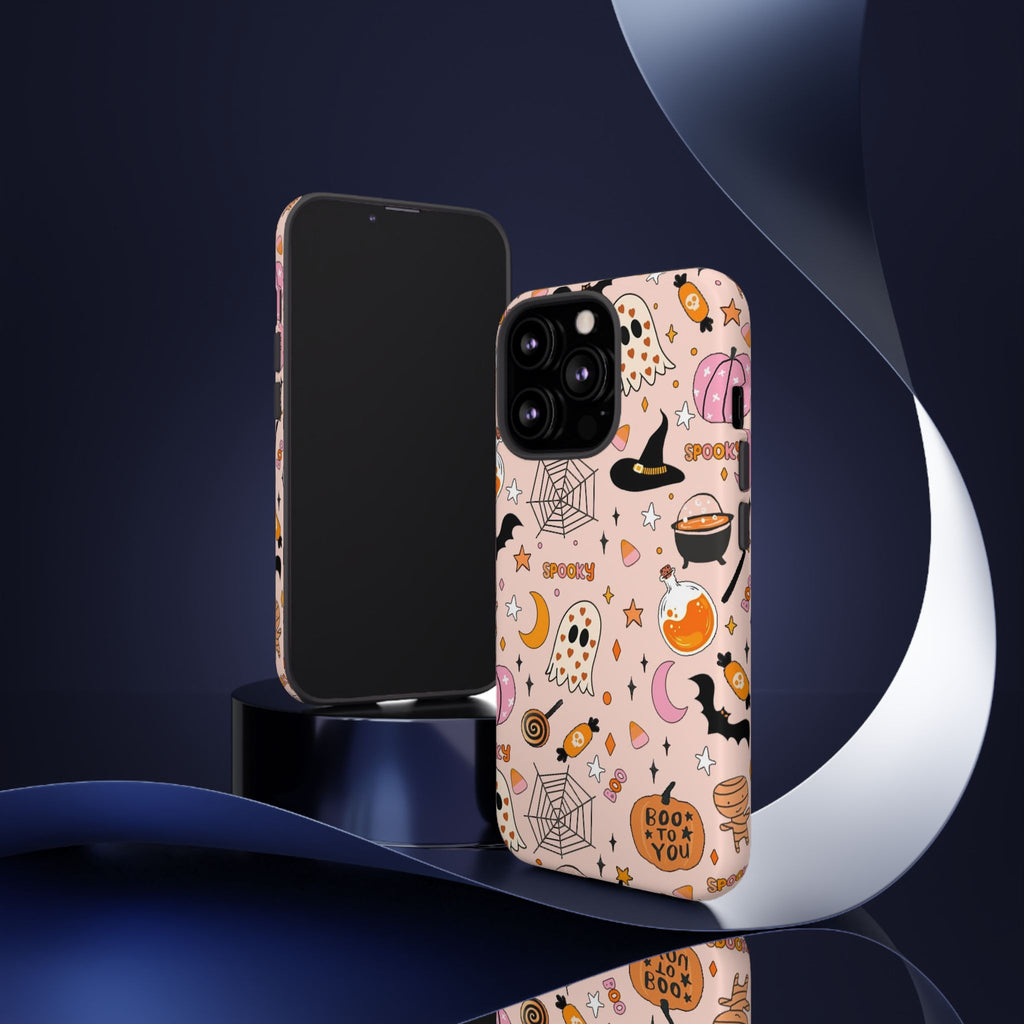 Spooky Halloween — Pink Ghosts, Witches, Candy & "Boo to You" Design