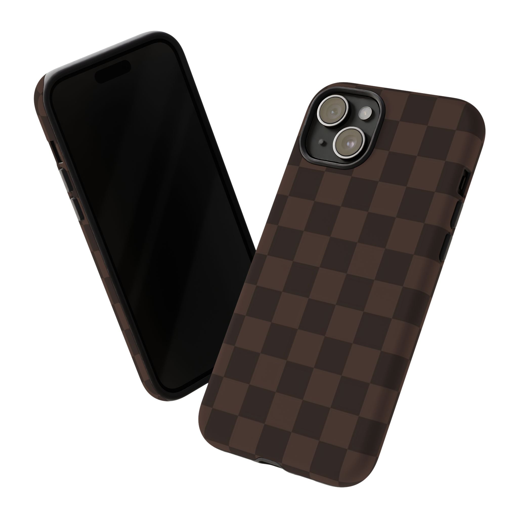 Lucky Chocolate Checkered  — Brown Grid Protective Cover