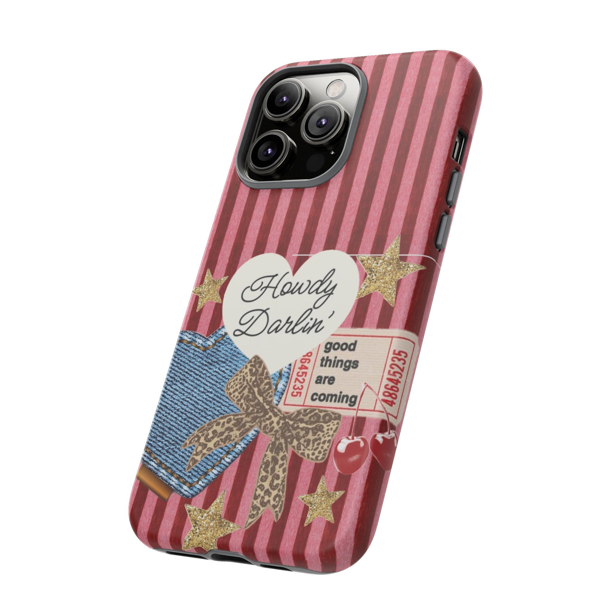 Howdy Darlin' Case — Denim Heart & Vintage Ticket Design