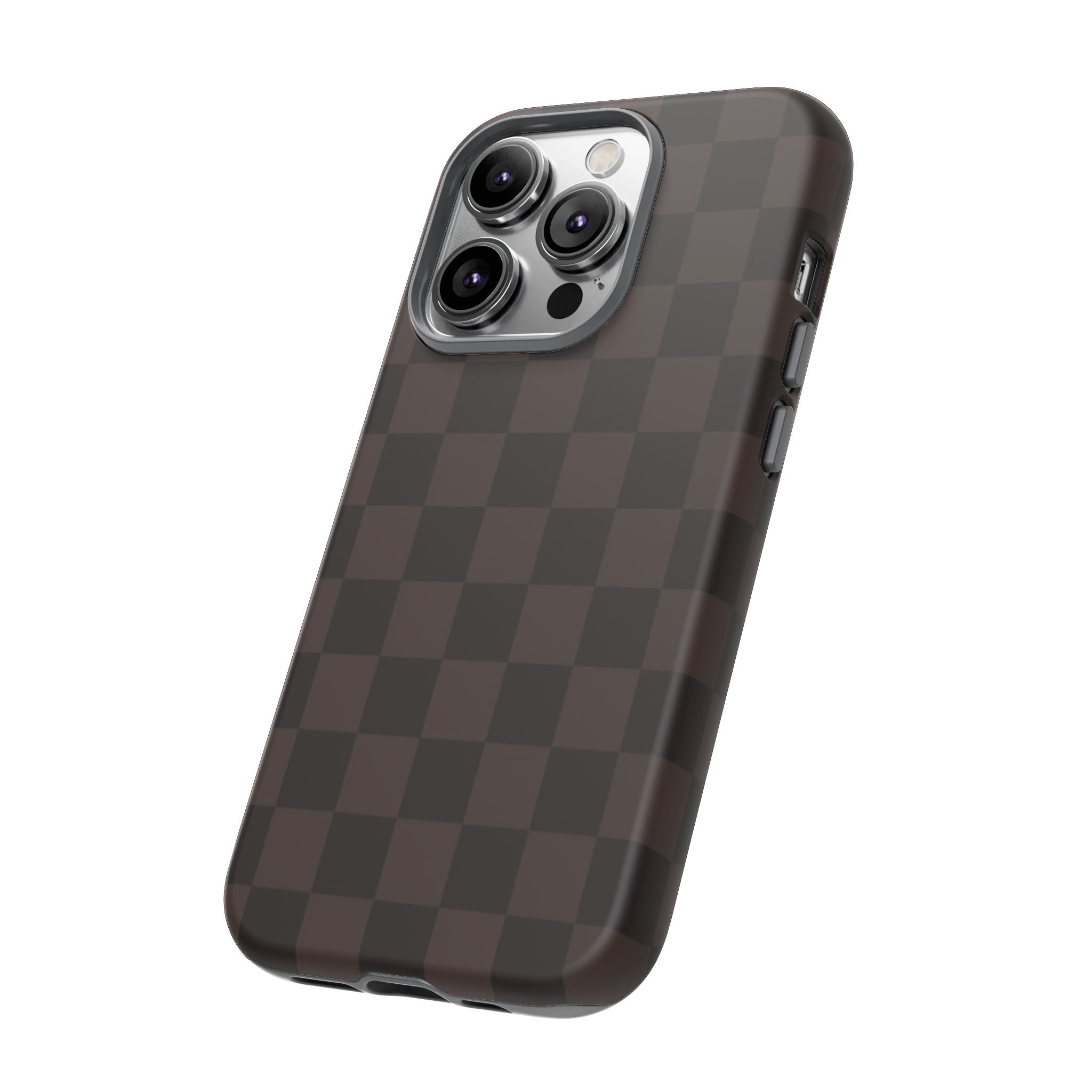 Lucky Chocolate Checkered  — Brown Grid Protective Cover