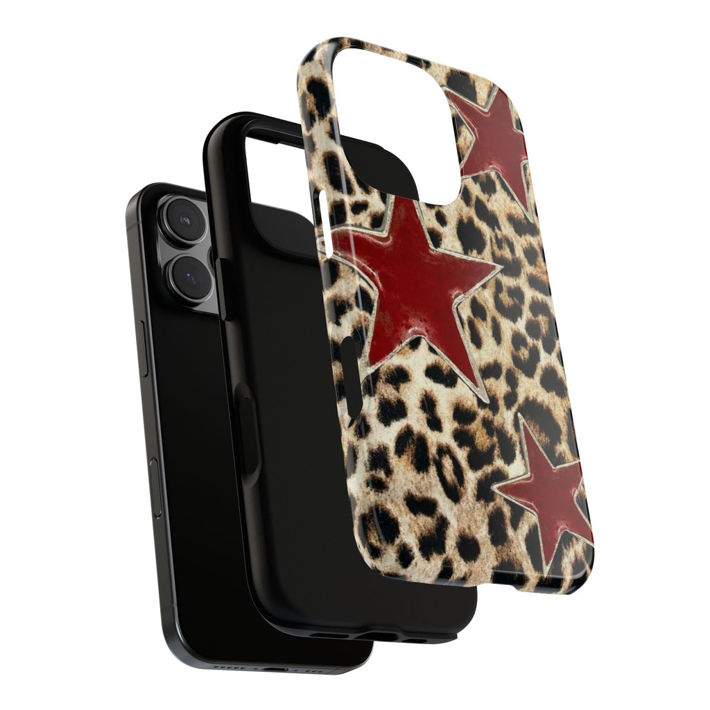 Ruby Leopard Star – Red Stars on Animal Print