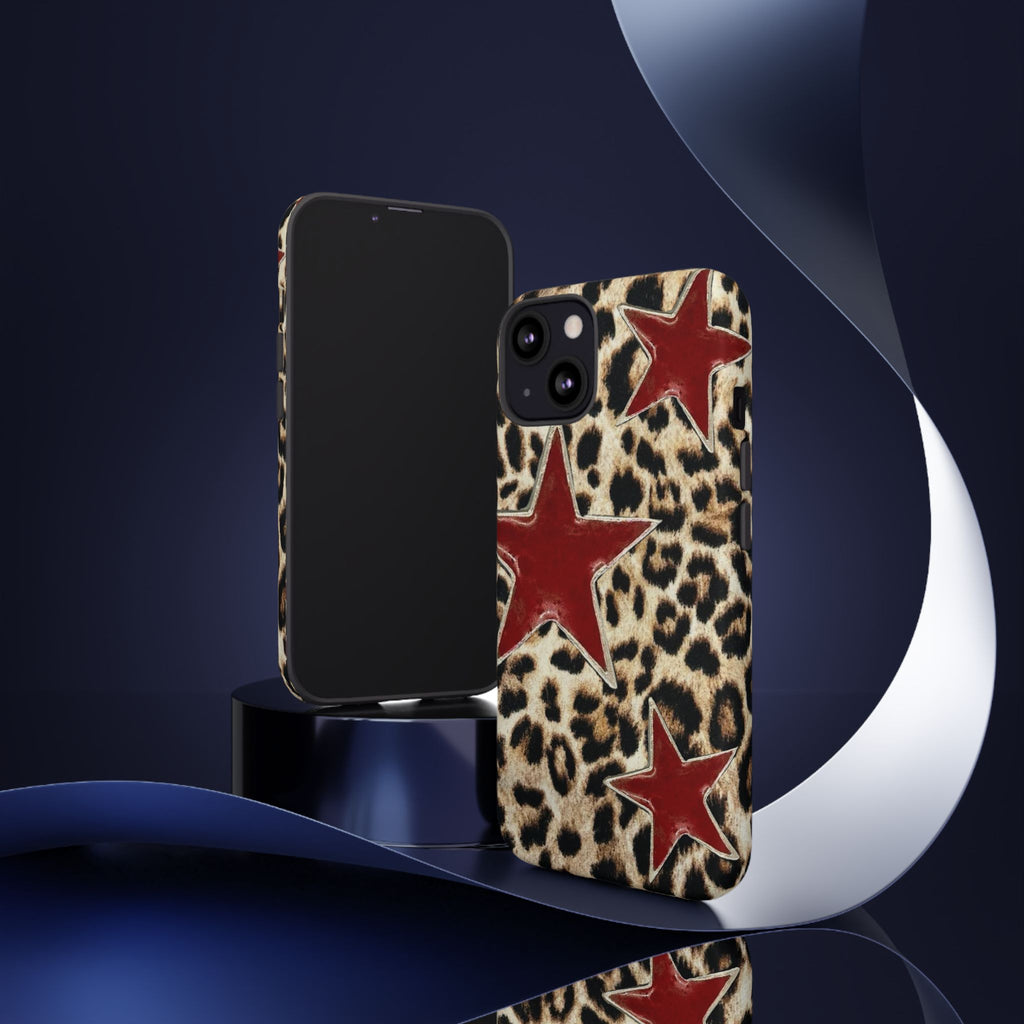 Ruby Leopard Star – Red Stars on Animal Print