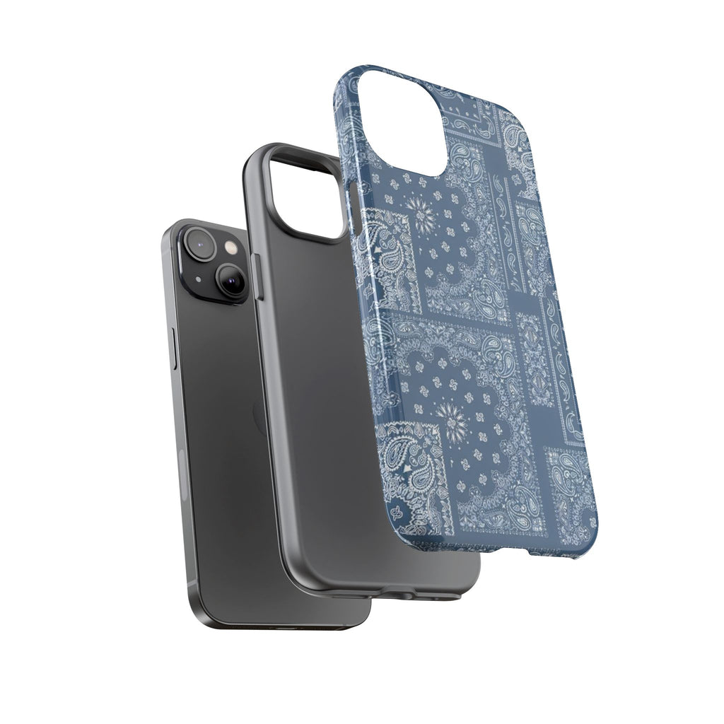 Blue Bandana Tough Phone Case — Rugged Protective iPhone Cover