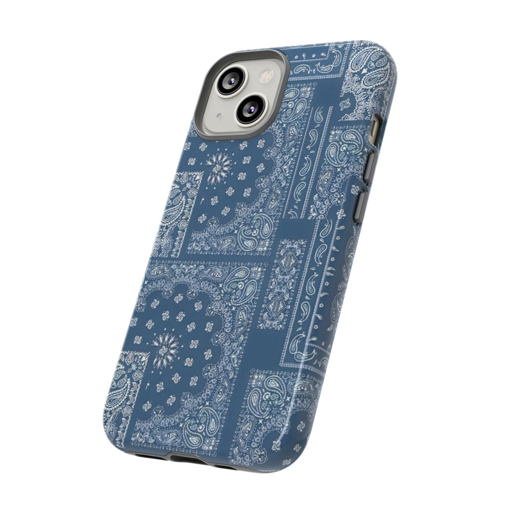 Blue Bandana Tough Phone Case — Rugged Protective iPhone Cover