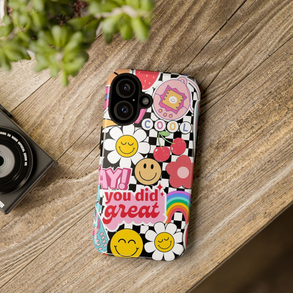 Retro Kawaii Sticker Collage, "You Did Great" Motivational Design