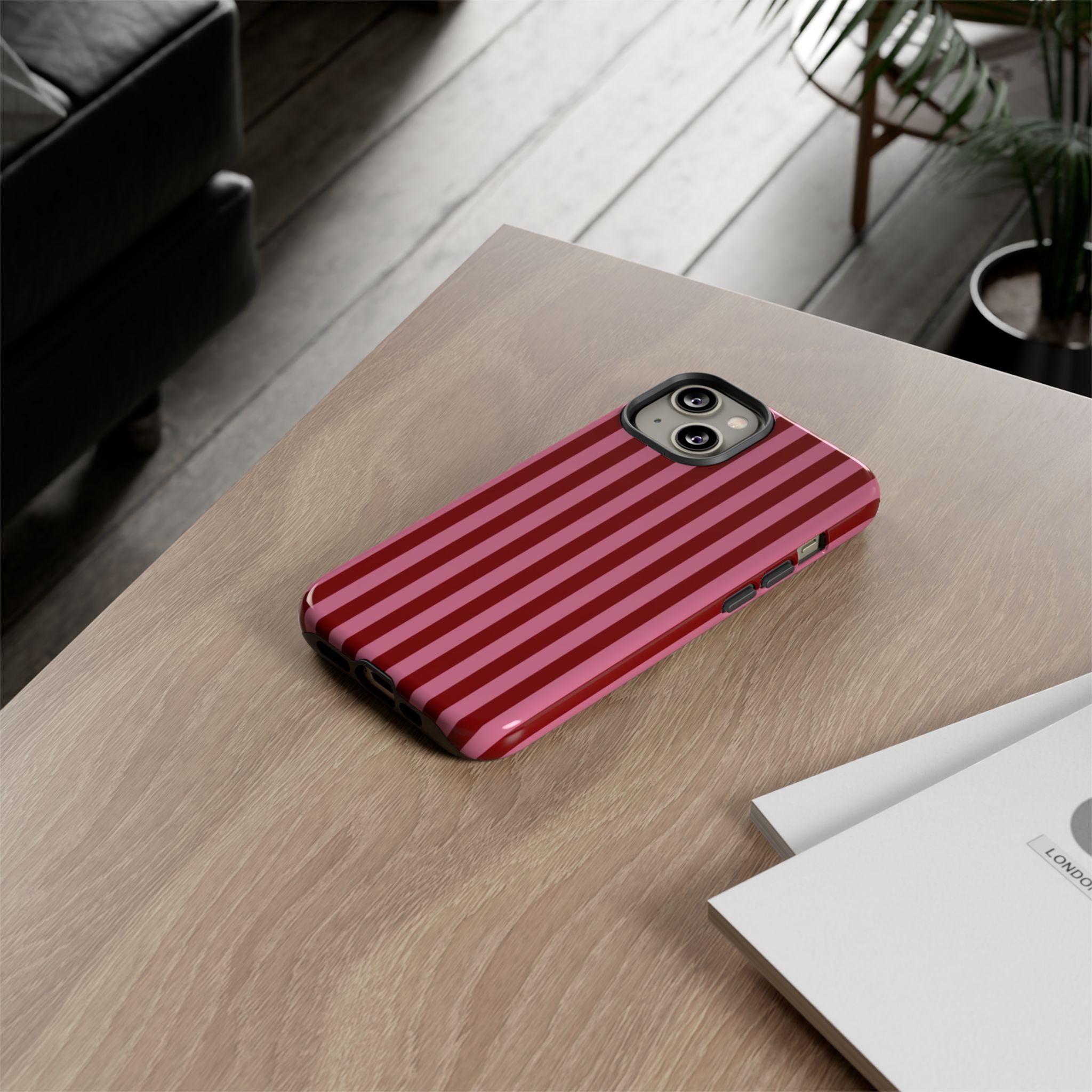 Ruby Red Stripes Case | Tough Phone Case
