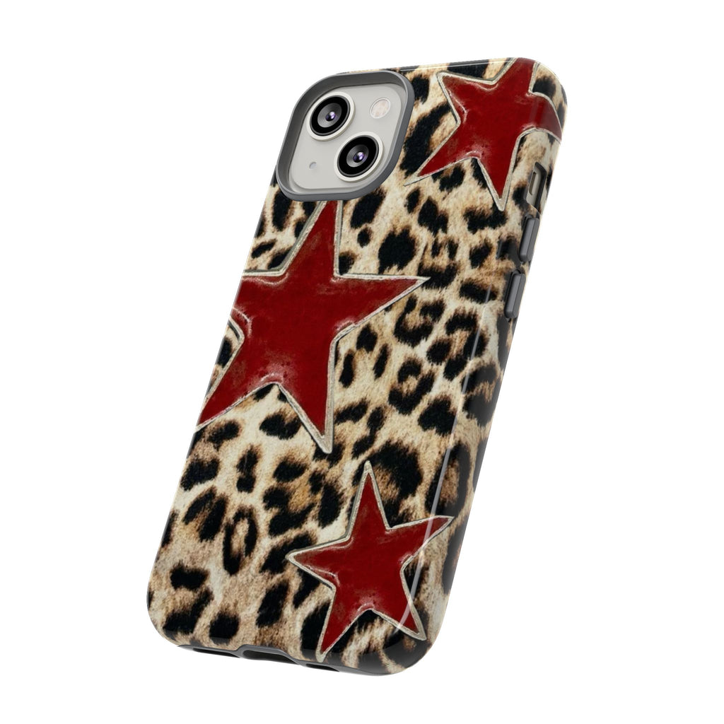 Ruby Leopard Star – Red Stars on Animal Print