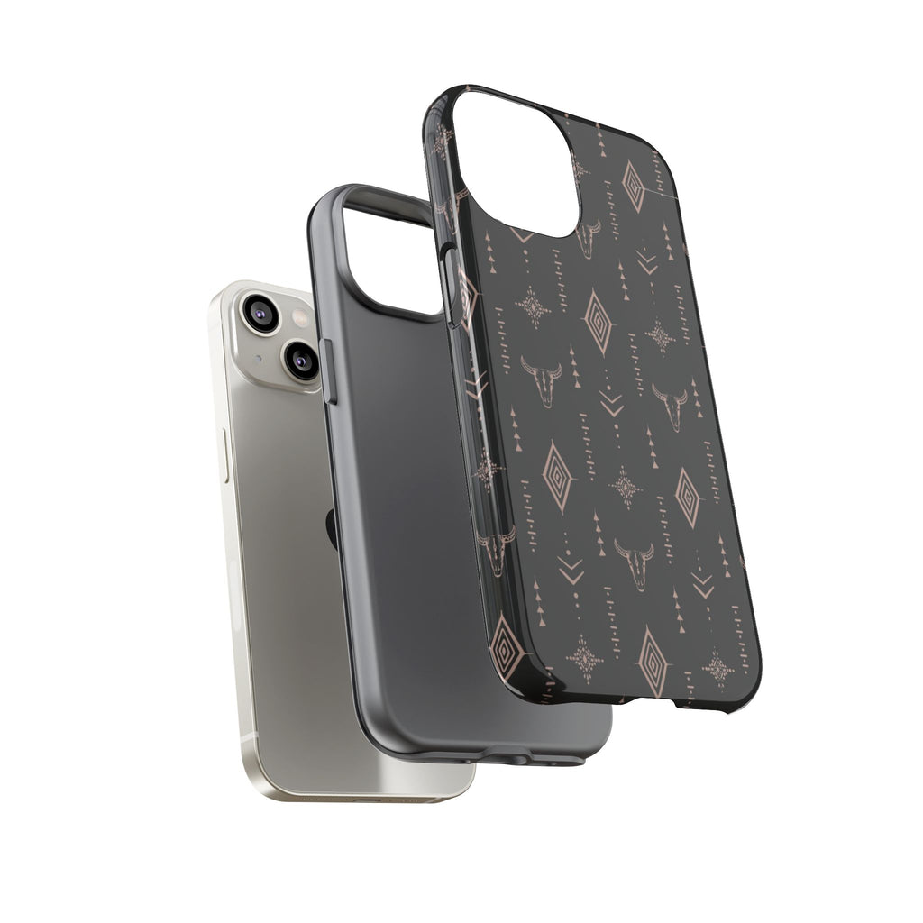Western Diamond Bull Tough Phone Case — Protective Southwestern Pattern