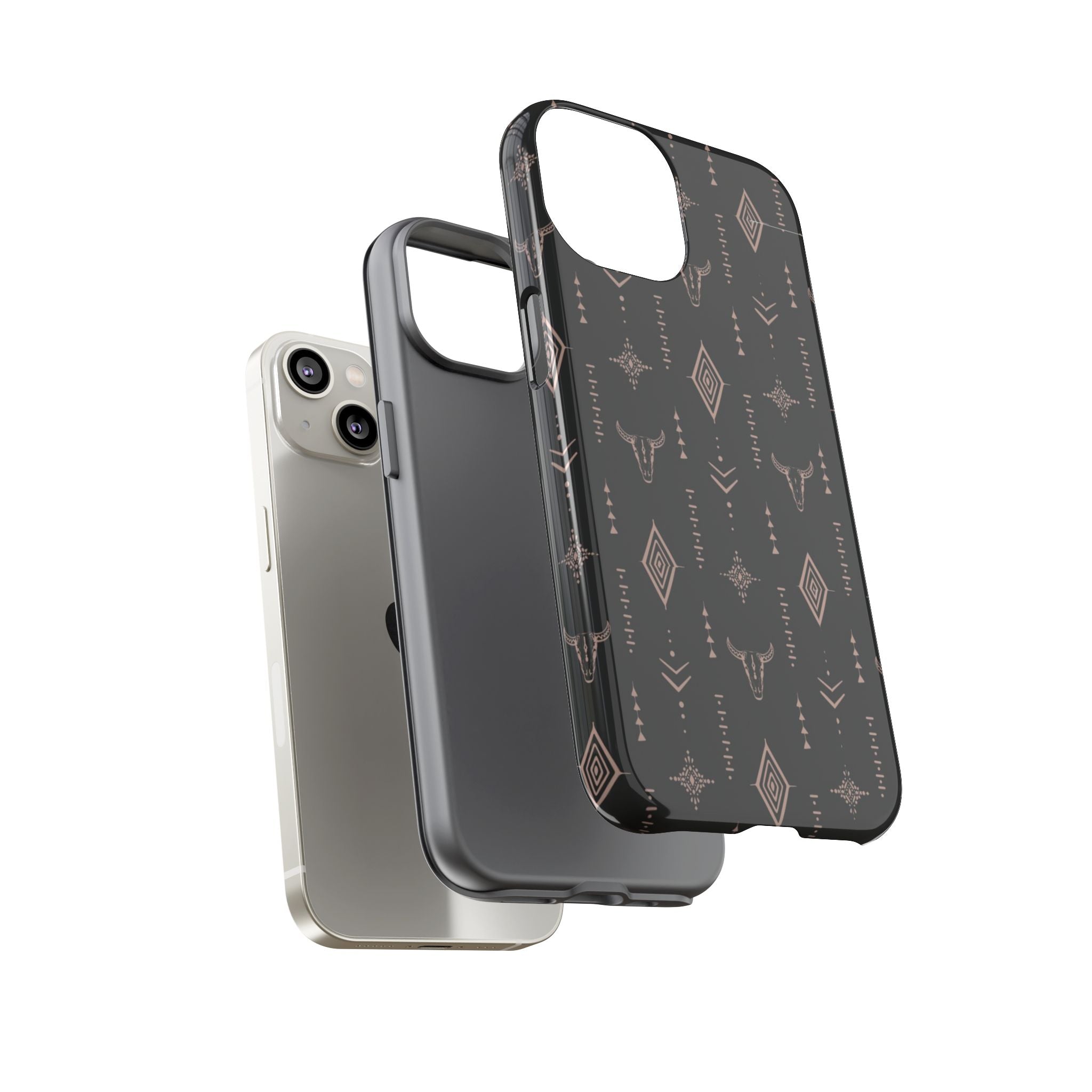Western Diamond Bull Tough Phone Case — Protective Southwestern Pattern