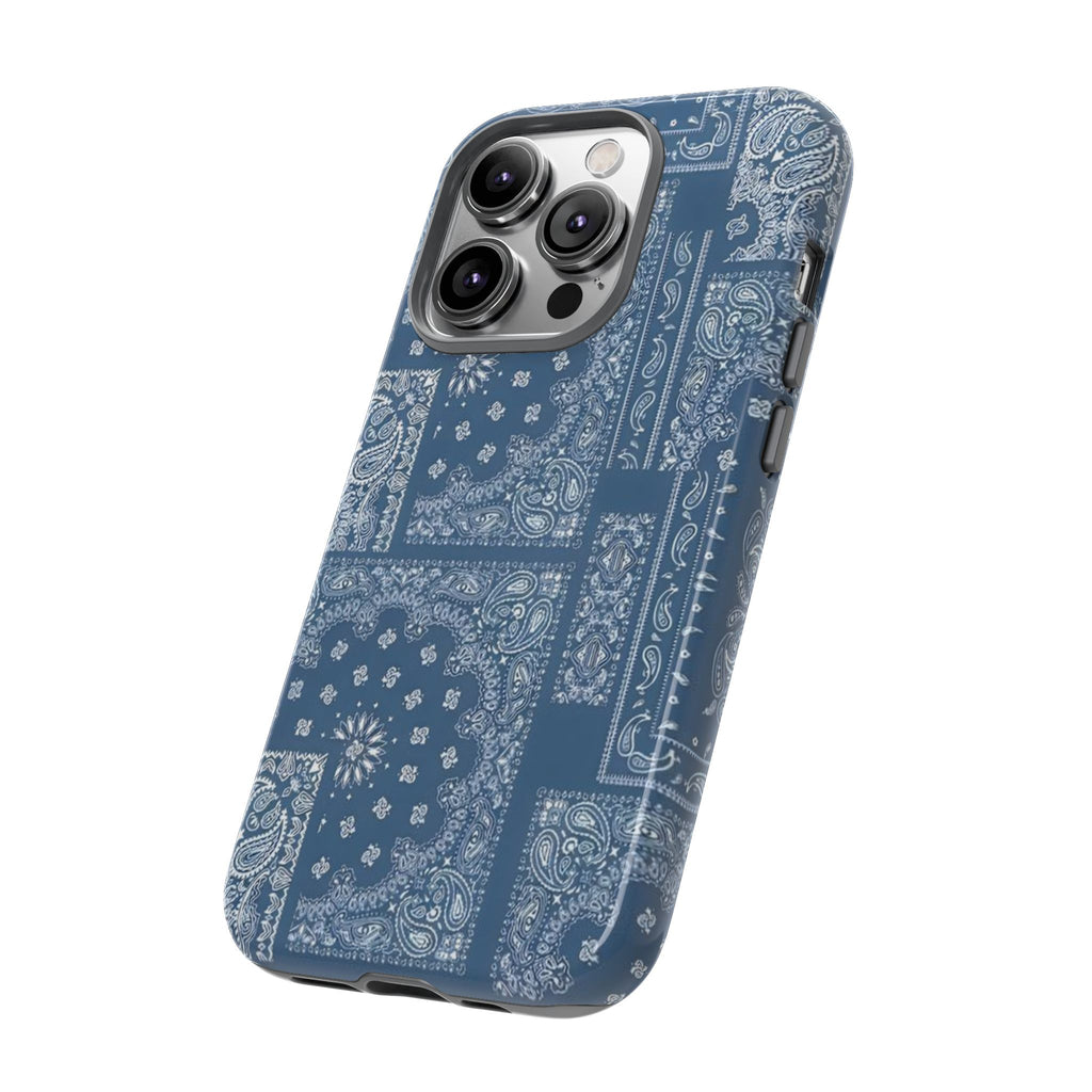 Blue Bandana Tough Phone Case — Rugged Protective iPhone Cover