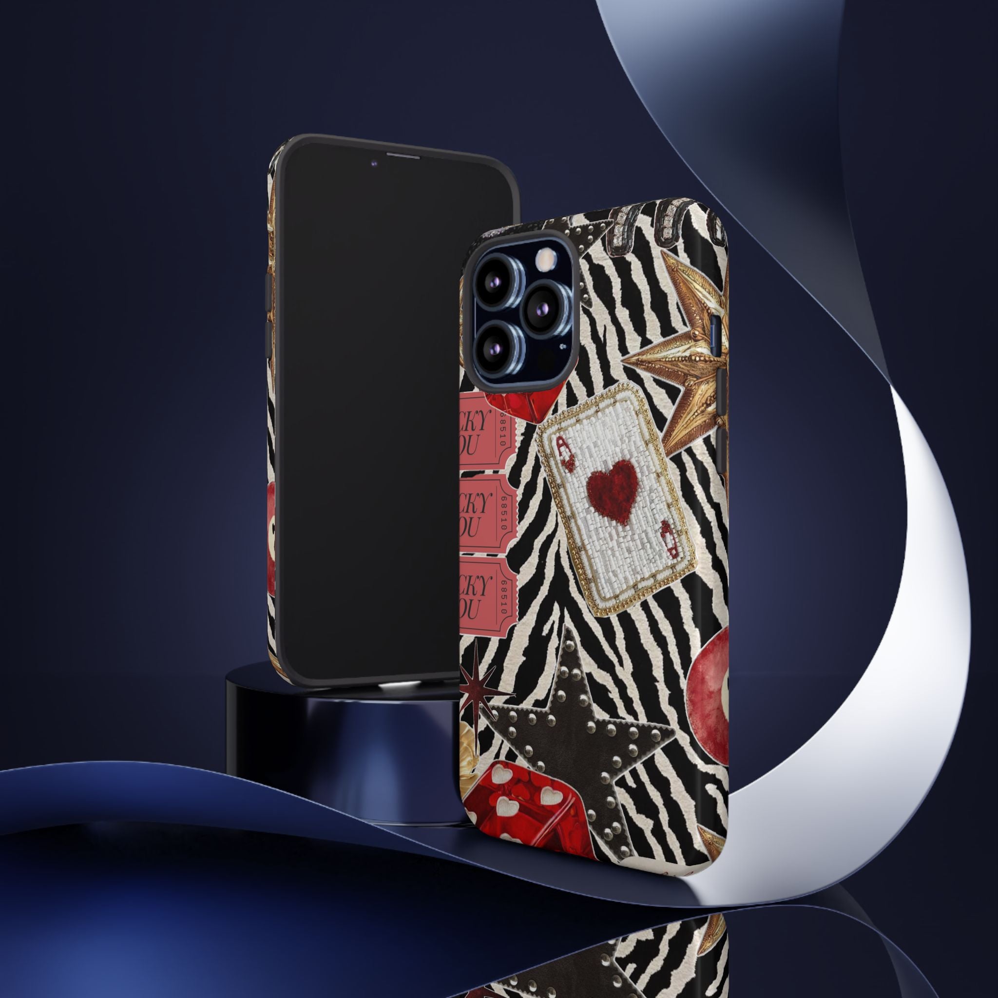Retro Vegas Zebra Print- Durable Phone Case