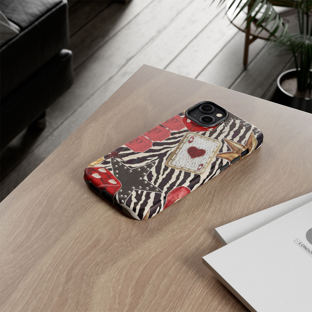 Retro Vegas Zebra Print- Durable Phone Case