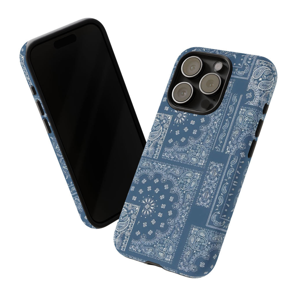 Blue Bandana Tough Phone Case — Rugged Protective iPhone Cover