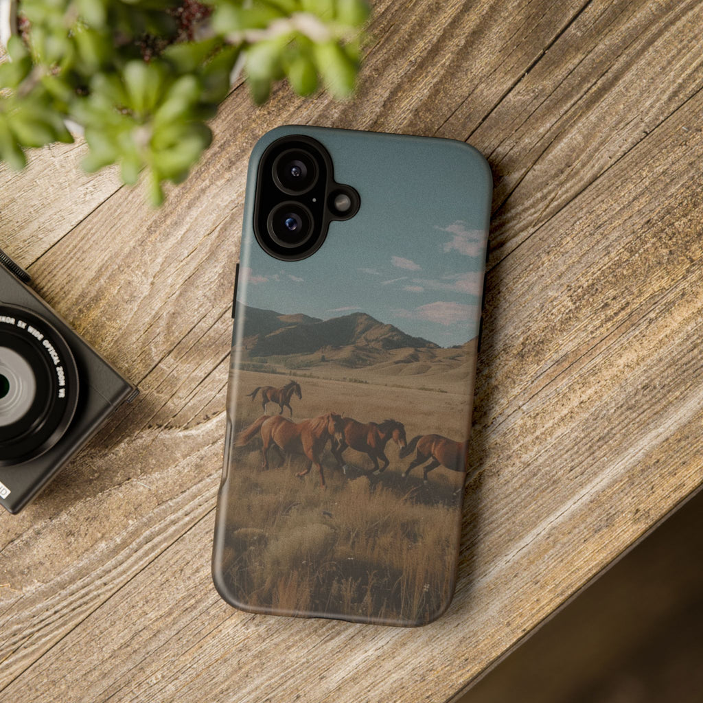 Wild Mustang – Durable Protective iPhone Case with Scenic Desert Horse Design