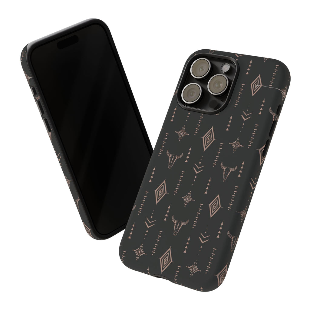 Western Diamond Bull Tough Phone Case — Protective Southwestern Pattern