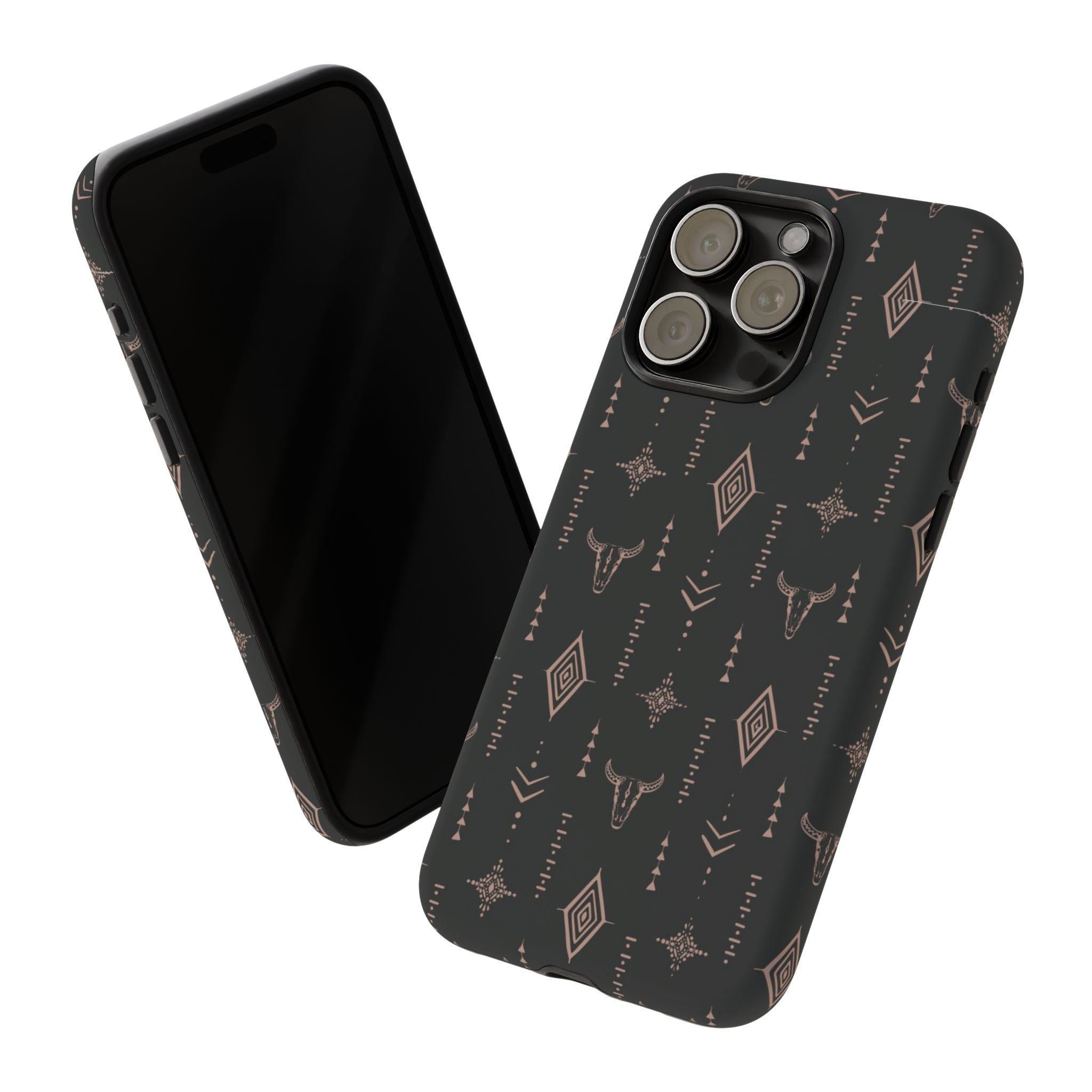 Western Diamond Bull Tough Phone Case — Protective Southwestern Pattern