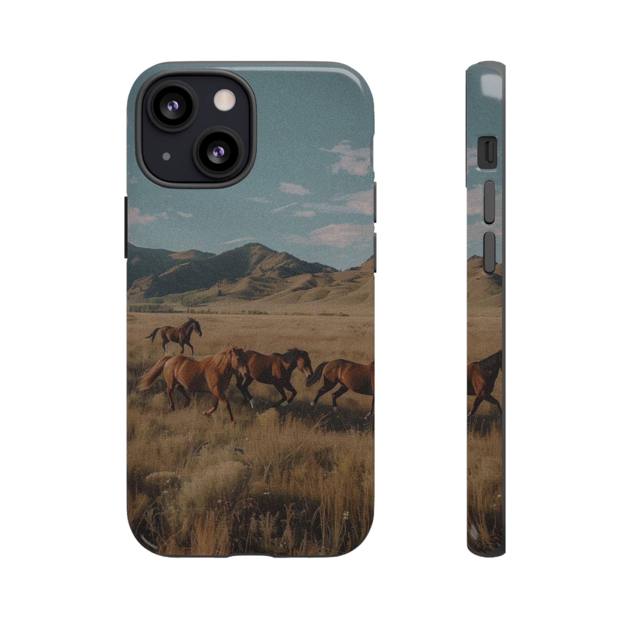 Wild Mustang – Durable Protective iPhone Case with Scenic Desert Horse Design