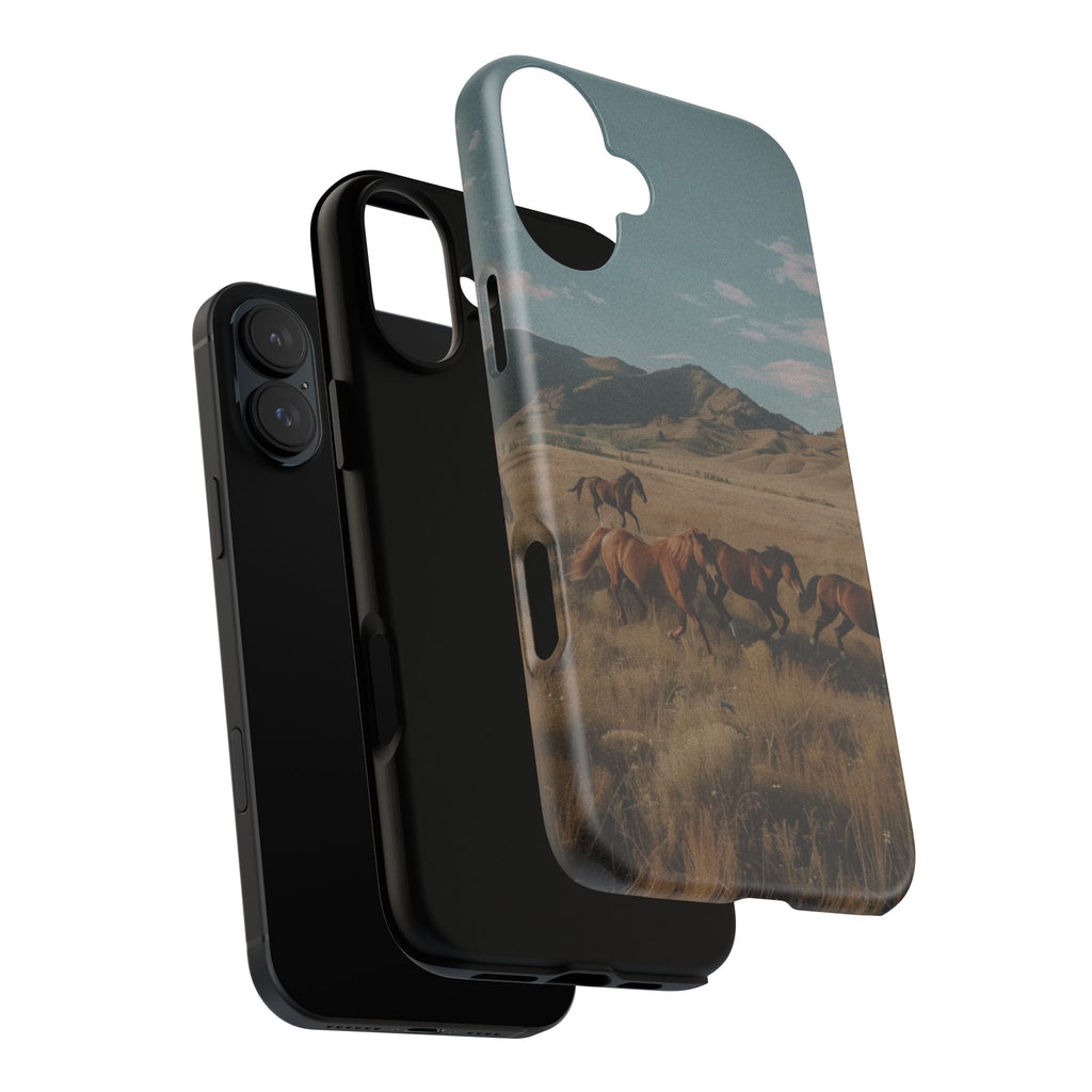 Wild Mustang – Durable Protective iPhone Case with Scenic Desert Horse Design