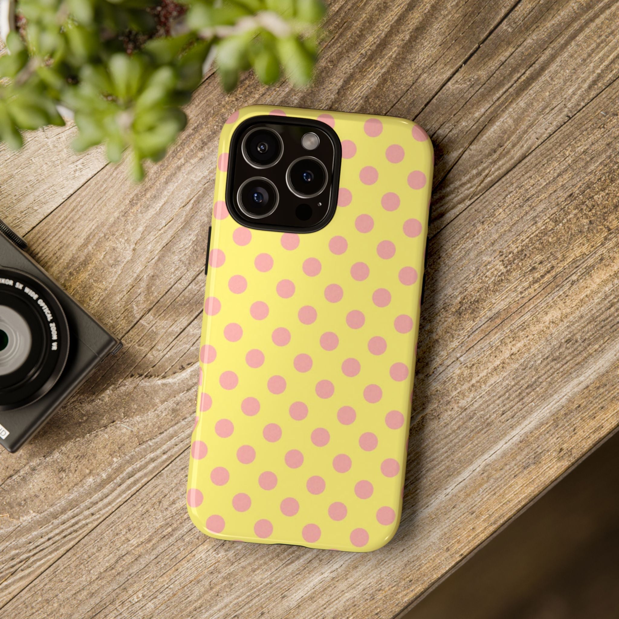 Yellow Polka Dot Phone Case — Cute Pink Dot Tough Case