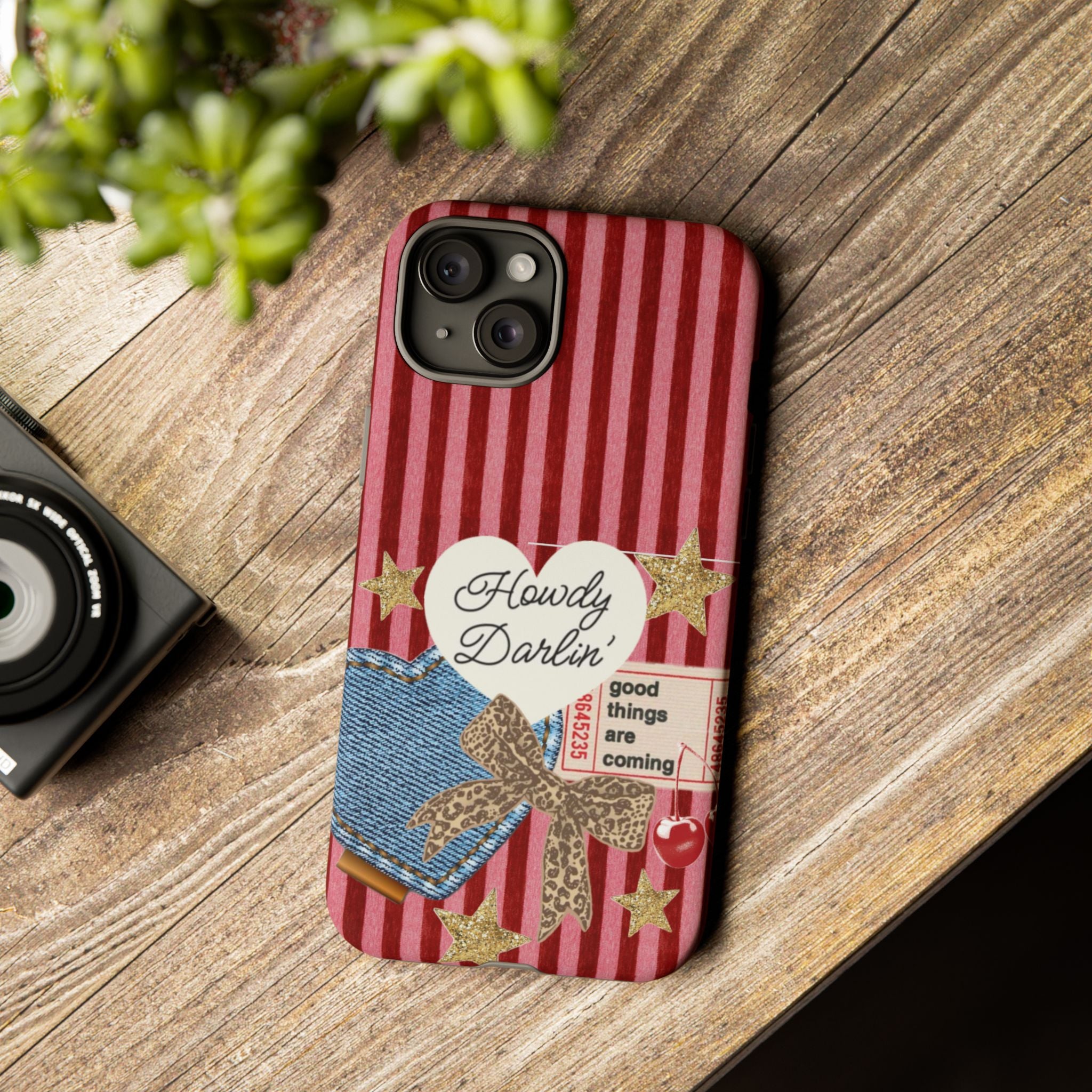 Howdy Darlin' Case — Denim Heart & Vintage Ticket Design