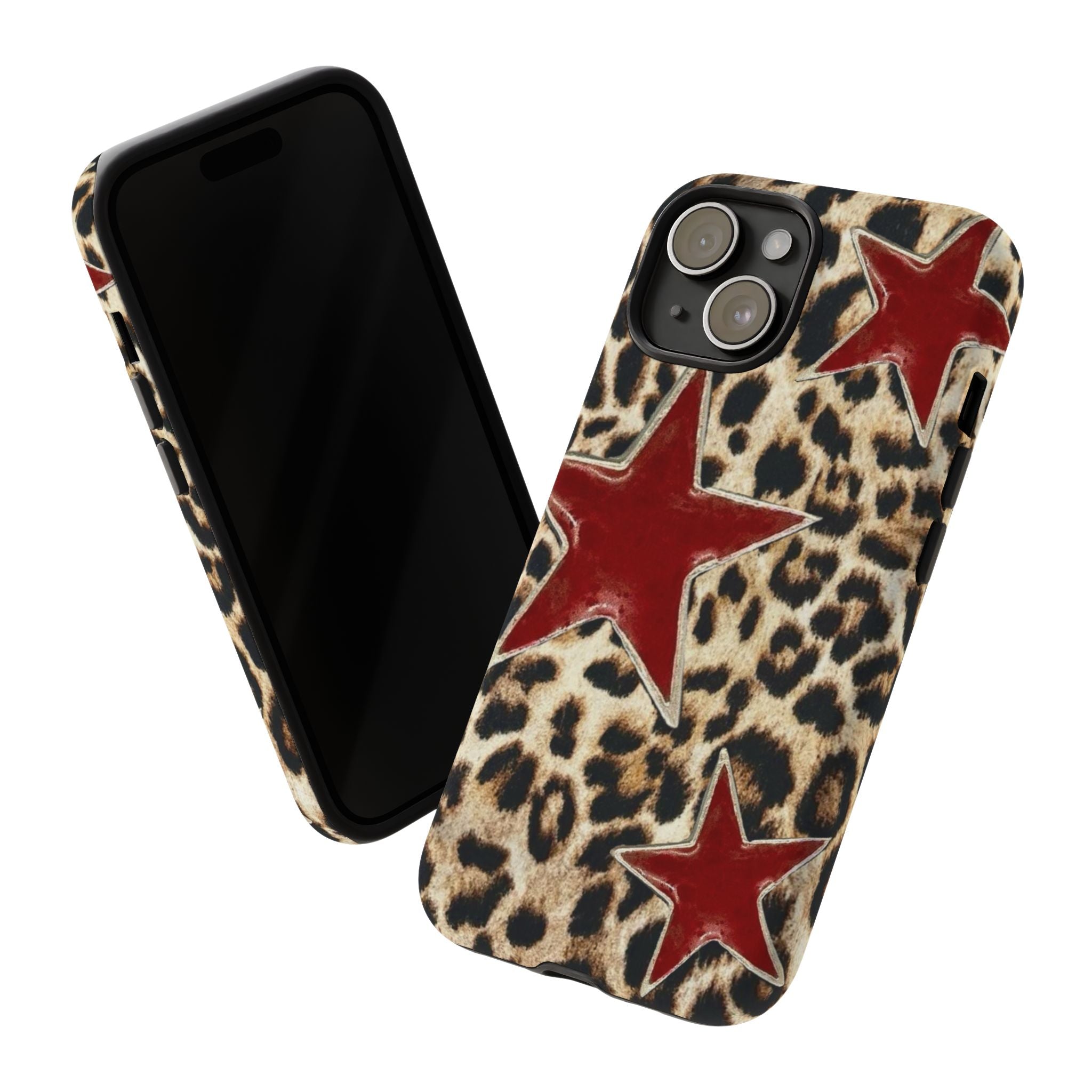 Ruby Leopard Star – Red Stars on Animal Print