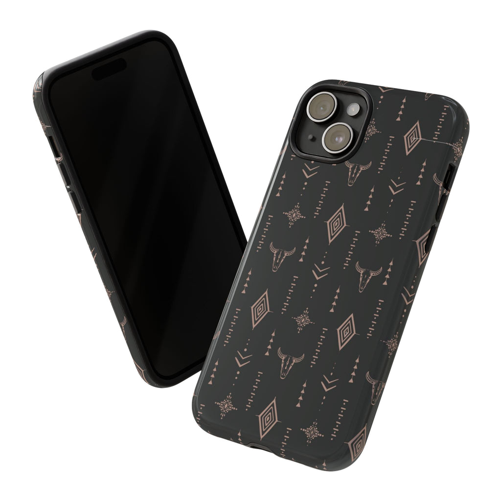 Western Diamond Bull Tough Phone Case — Protective Southwestern Pattern