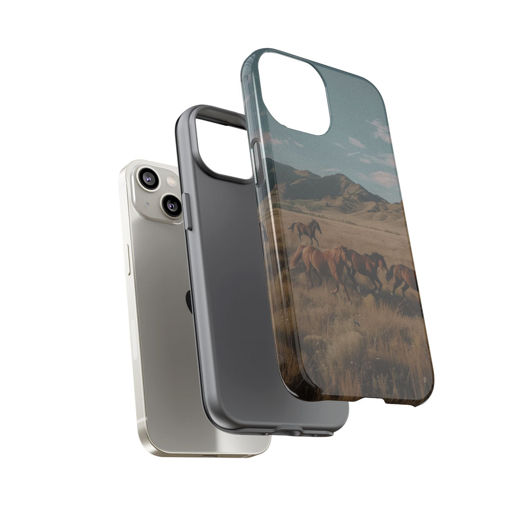 Wild Mustang – Durable Protective iPhone Case with Scenic Desert Horse Design