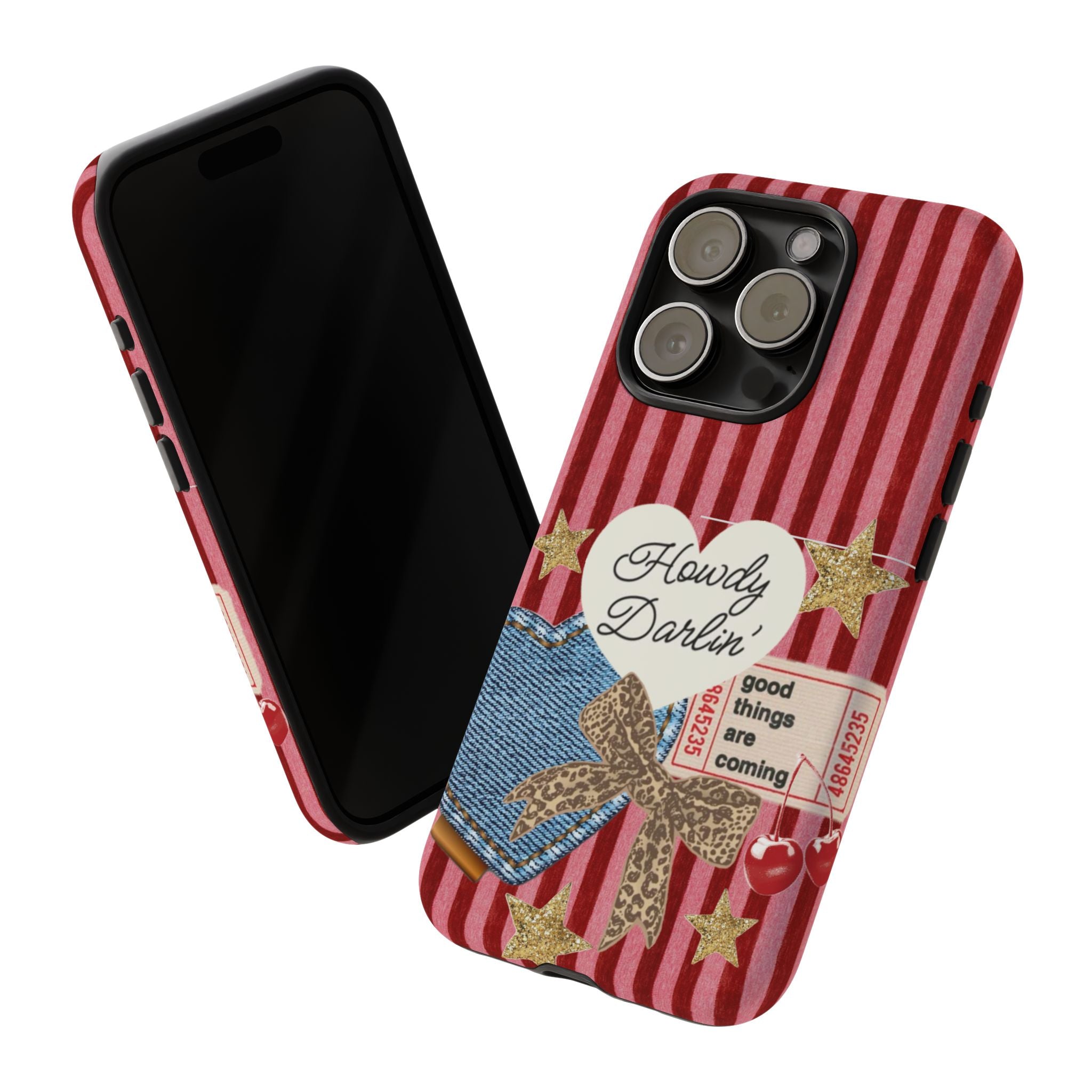 Howdy Darlin' Case — Denim Heart & Vintage Ticket Design