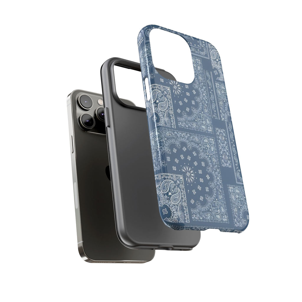 Blue Bandana Tough Phone Case — Rugged Protective iPhone Cover