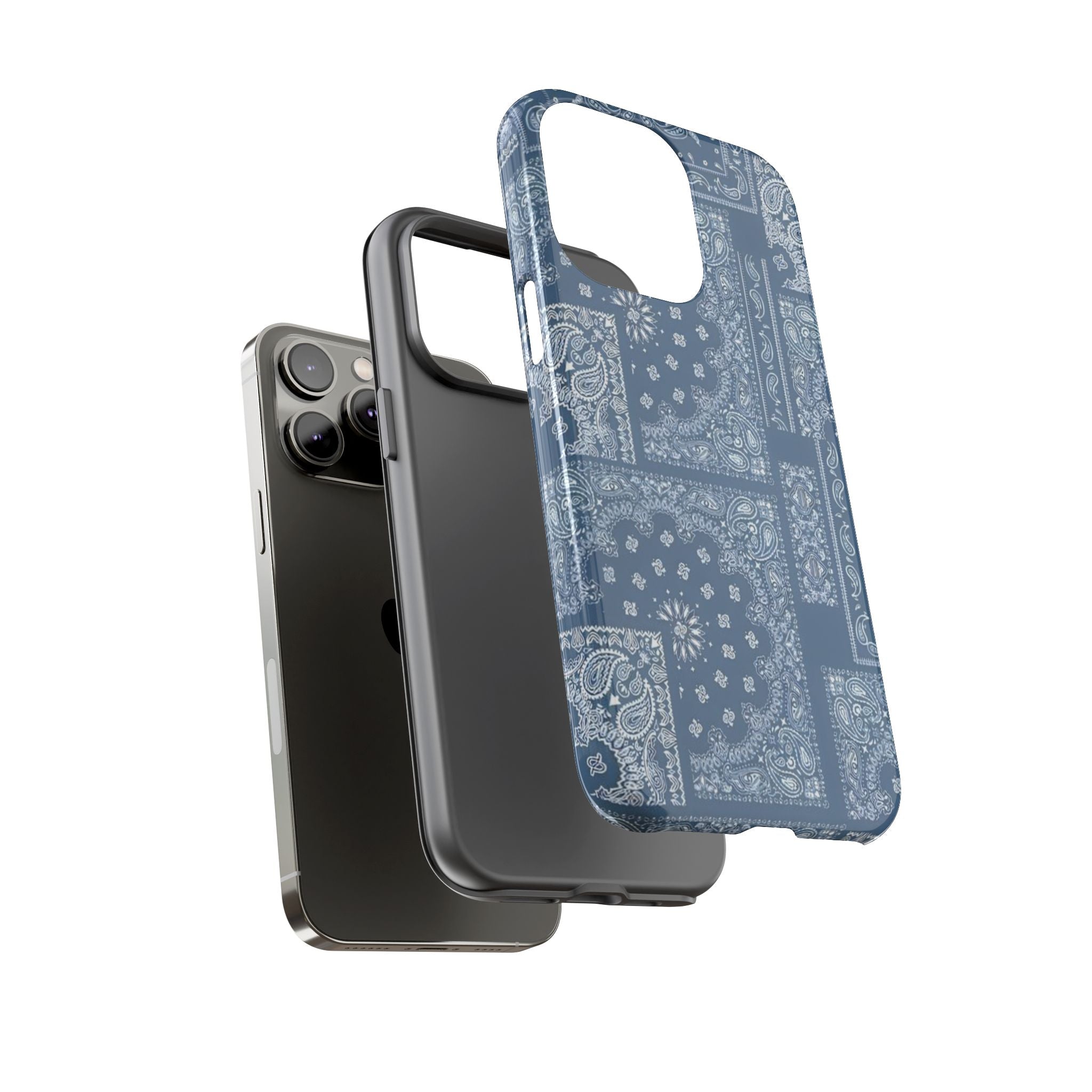 Blue Bandana Tough Phone Case — Rugged Protective iPhone Cover
