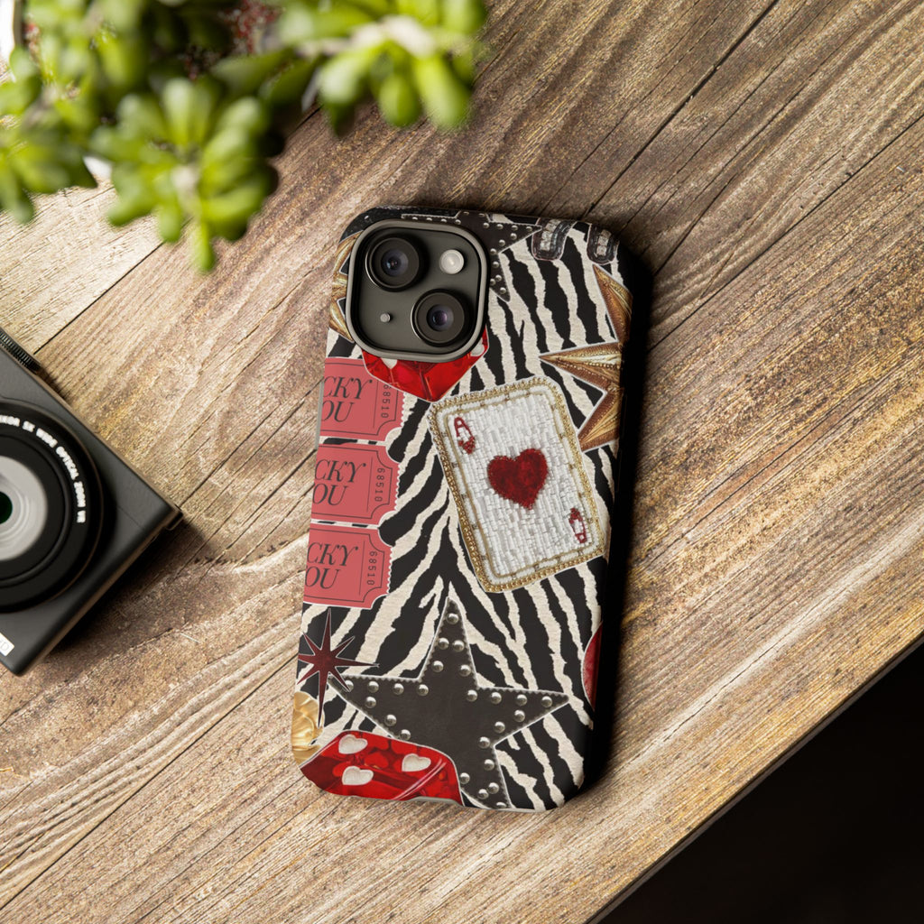 Retro Vegas Zebra Print- Durable Phone Case