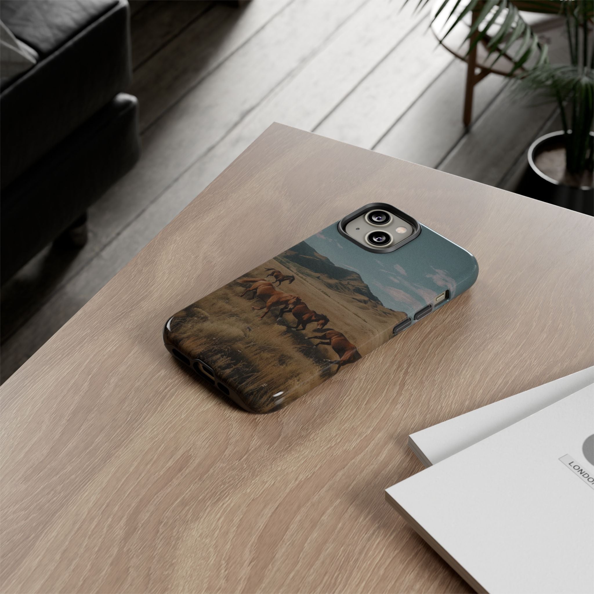 Wild Mustang – Durable Protective iPhone Case with Scenic Desert Horse Design