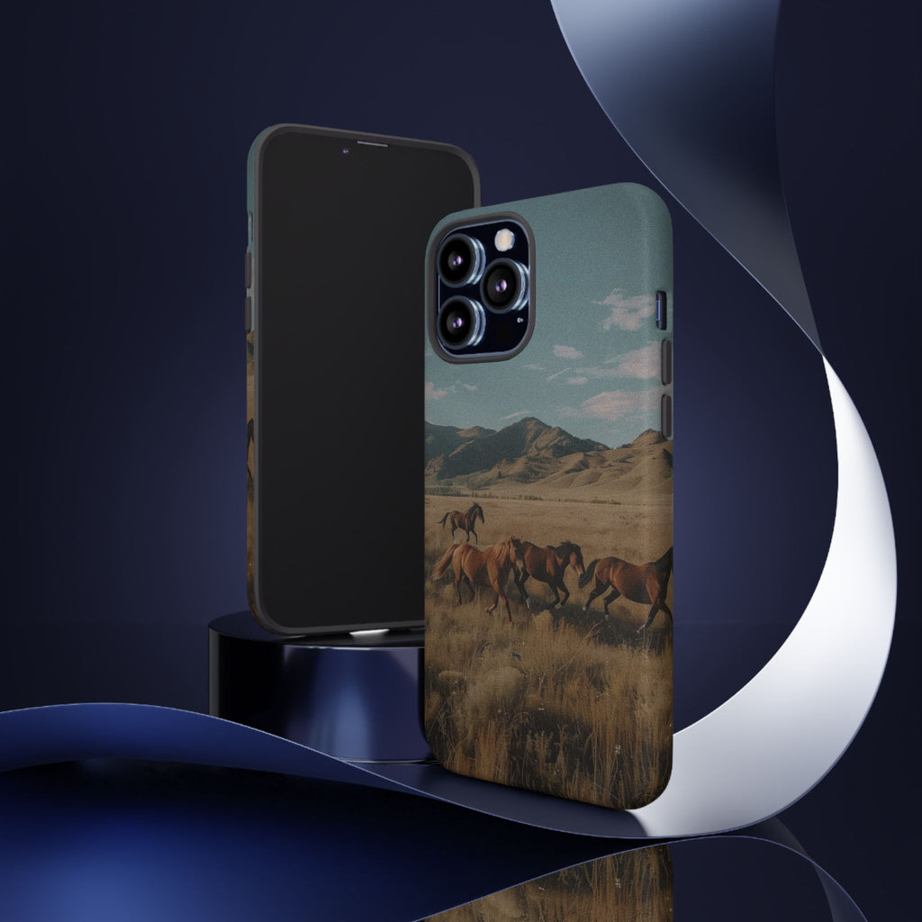 Wild Mustang – Durable Protective iPhone Case with Scenic Desert Horse Design