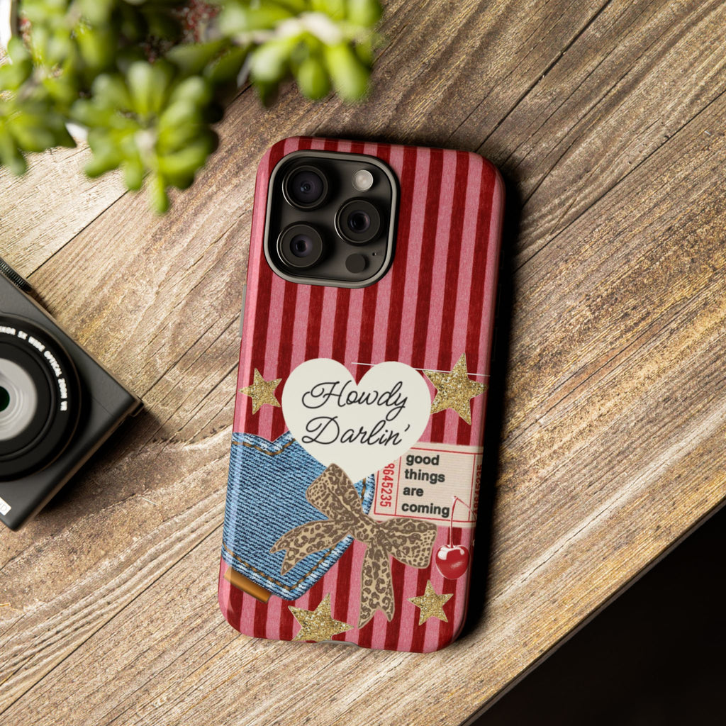 Howdy Darlin' Case — Denim Heart & Vintage Ticket Design