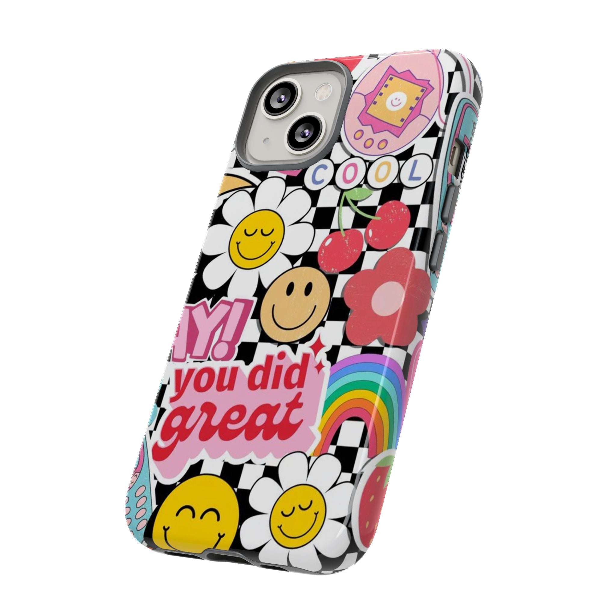 Retro Kawaii Sticker Collage, "You Did Great" Motivational Design