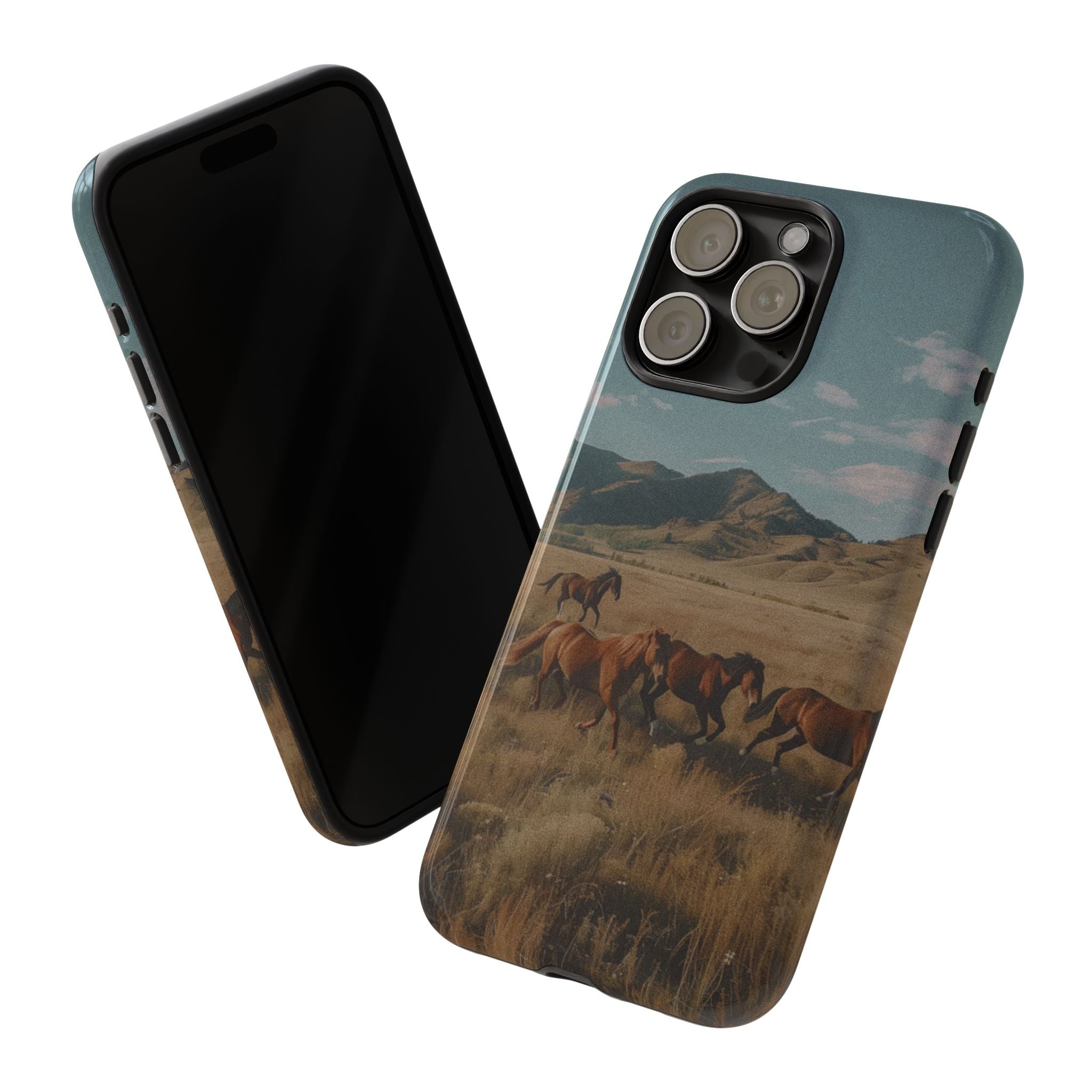 Wild Mustang – Durable Protective iPhone Case with Scenic Desert Horse Design