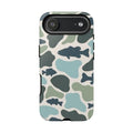Camouflage Fish Tough Phone Case — Waterproof Blue-Green Camo iPhone Cover