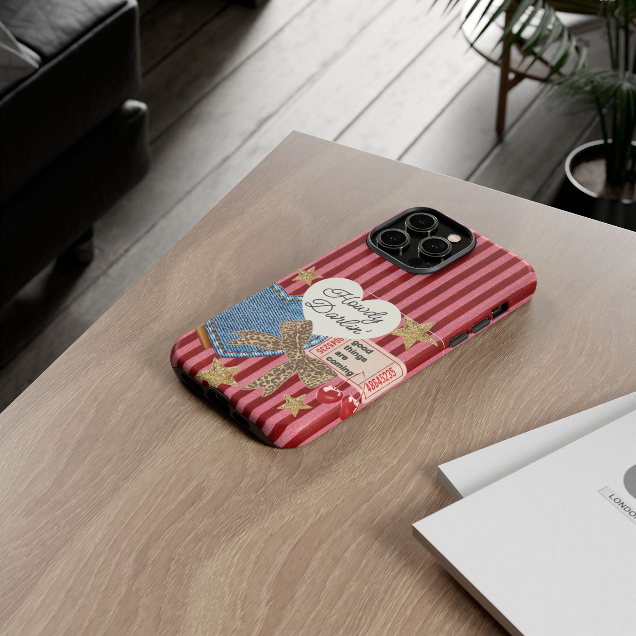 Howdy Darlin' Case — Denim Heart & Vintage Ticket Design