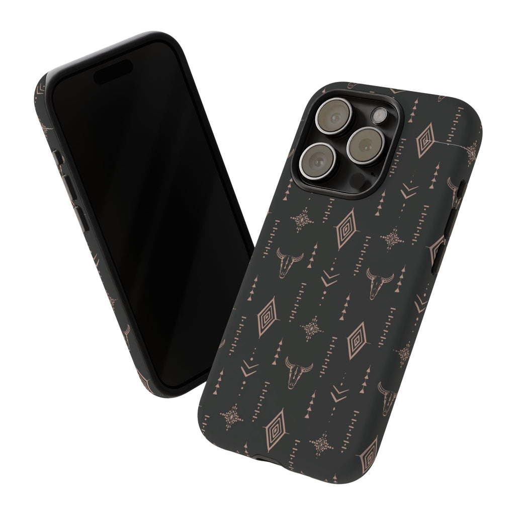 Western Diamond Bull Tough Phone Case — Protective Southwestern Pattern