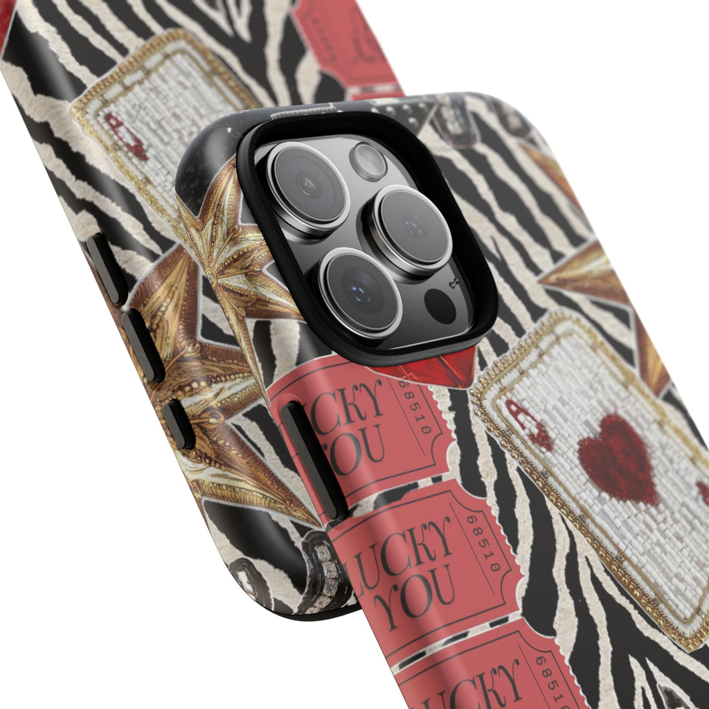 Retro Vegas Zebra Print- Durable Phone Case