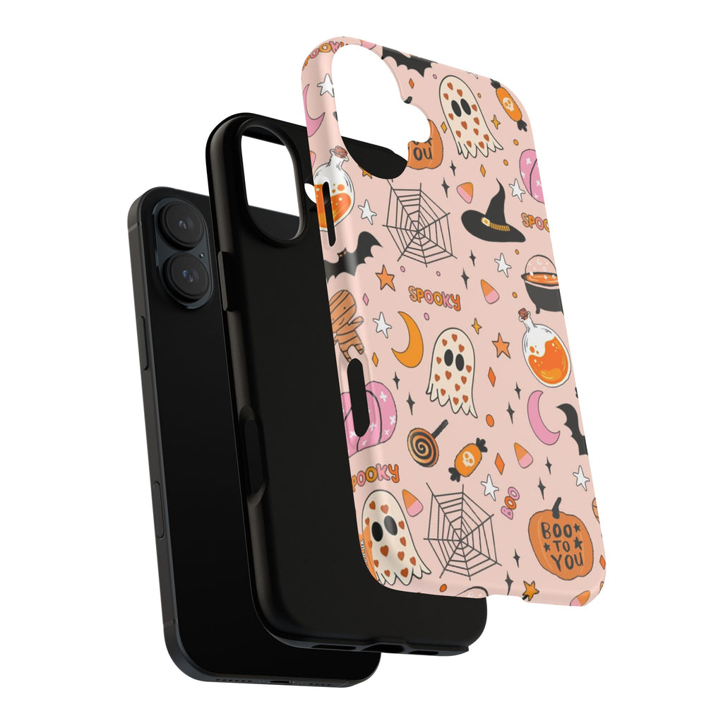 Spooky Halloween — Pink Ghosts, Witches, Candy & "Boo to You" Design