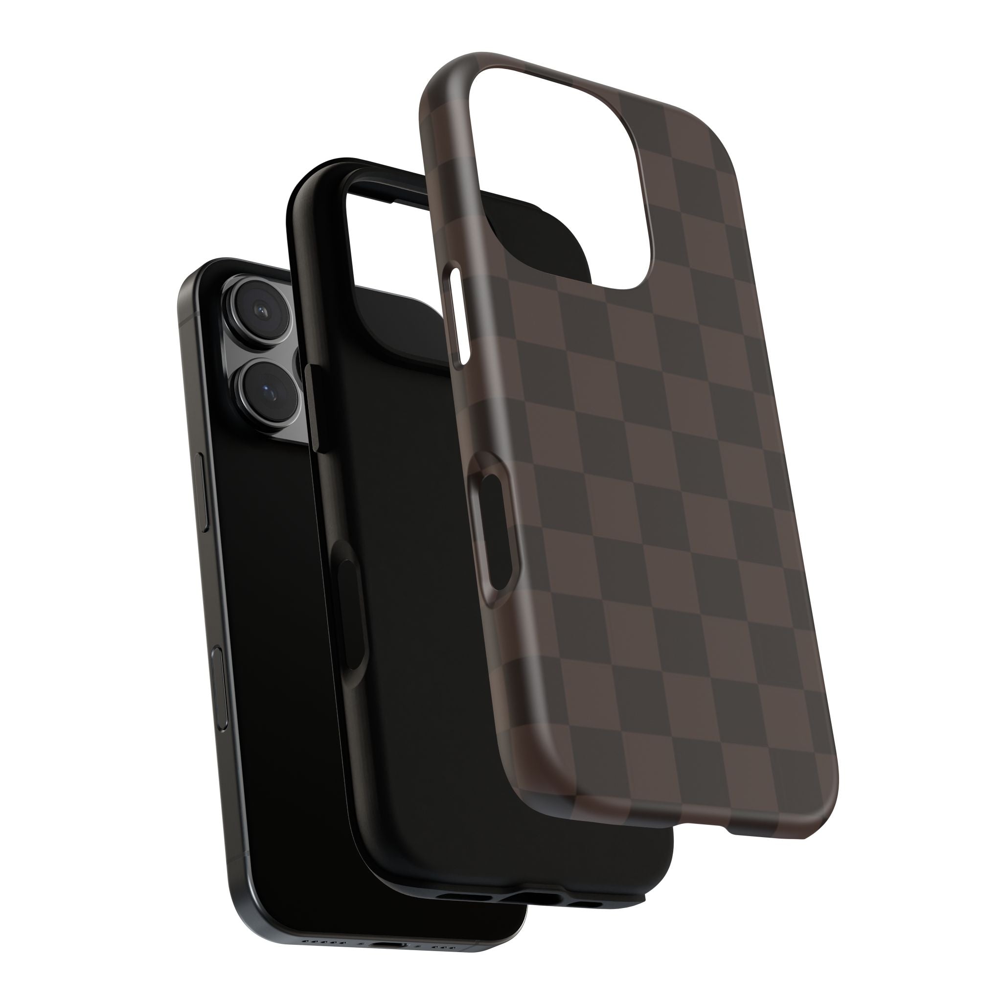 Lucky Chocolate Checkered  — Brown Grid Protective Cover