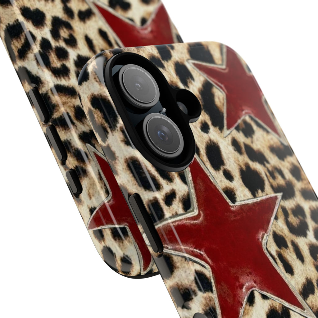 Ruby Leopard Star – Red Stars on Animal Print