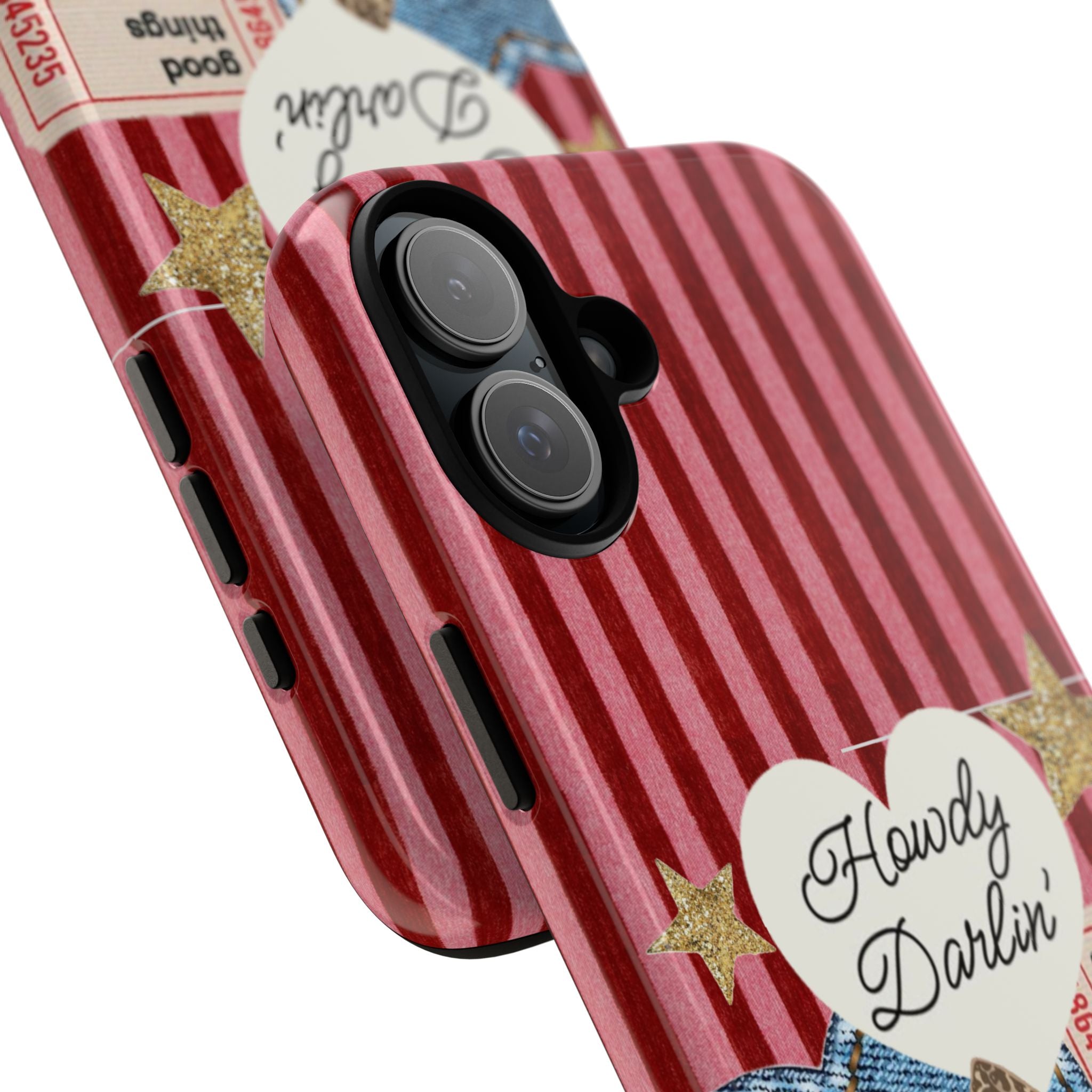 Howdy Darlin' Case — Denim Heart & Vintage Ticket Design