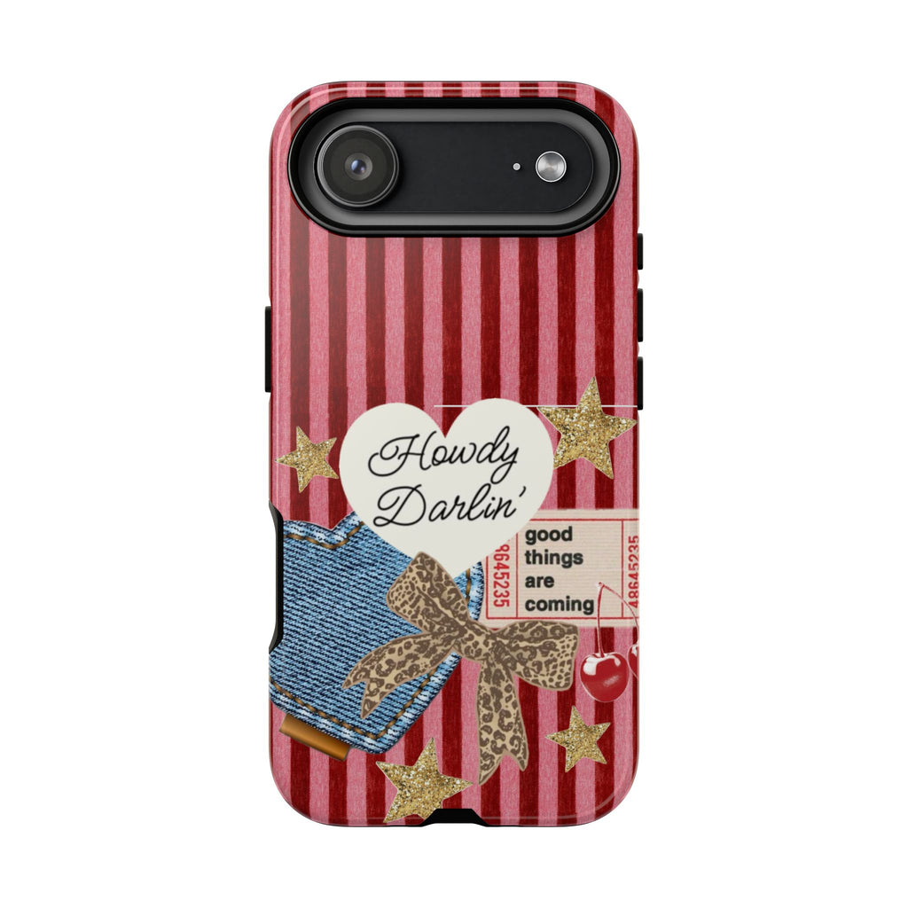 Howdy Darlin' Case — Denim Heart & Vintage Ticket Design