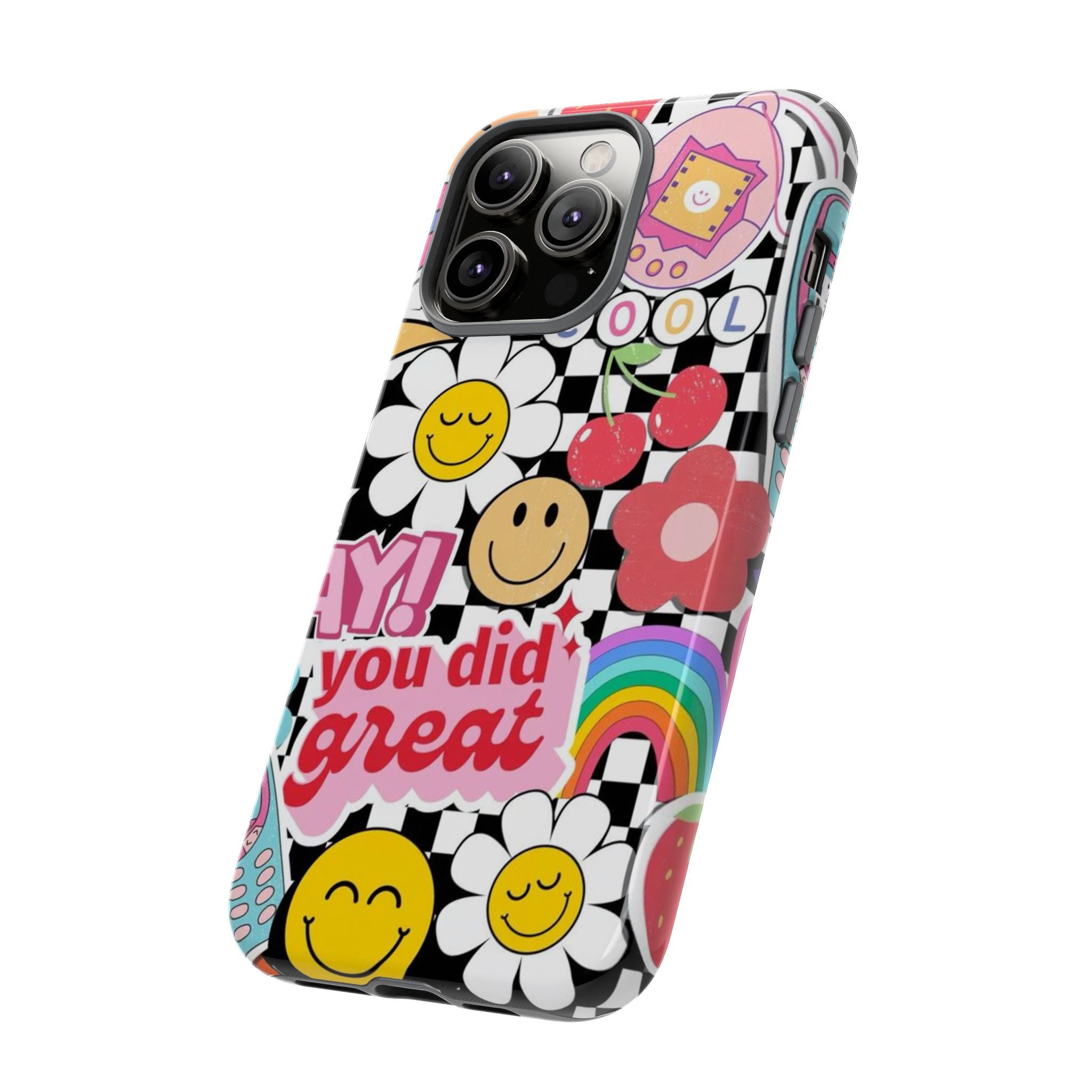 Retro Kawaii Sticker Collage, "You Did Great" Motivational Design
