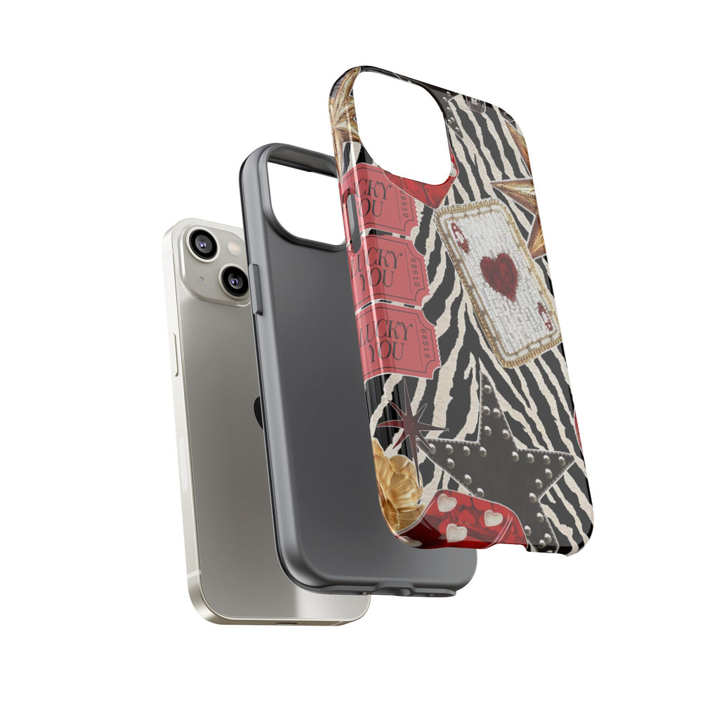 Retro Vegas Zebra Print- Durable Phone Case